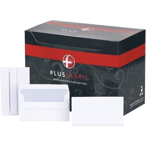 Plus Fabric Envelopes PEFC Wallet Self Seal 120gsm 89x152mm Extra White Ref F21870 [Pack 500]