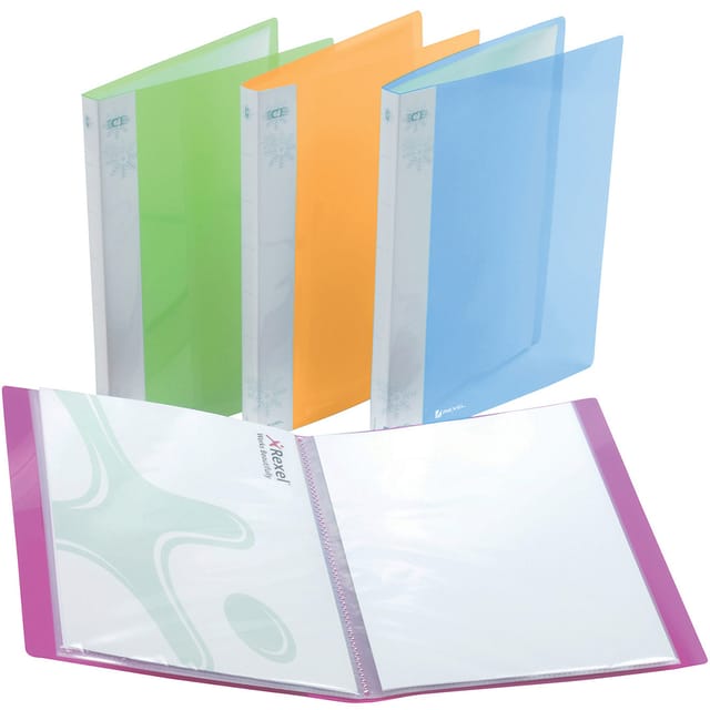Rexel Ice Display Book Polypropylene 20 Pockets A4 Assorted Ref 2102038 [Pack 10]