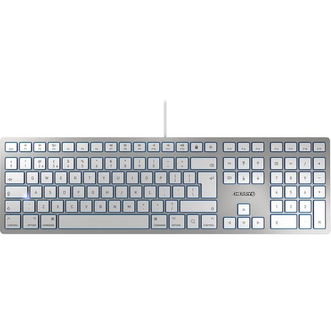 Cherry KC6000 Wired Mac Slim Keyboard Silver Ref JK-1610GB-1