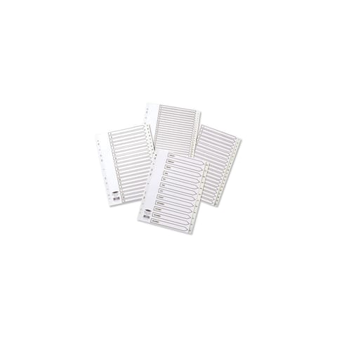 Concord Index 1-20 Polypropylene Multipunched Reinforced Holes 120 Micron A4 White Ref 64401