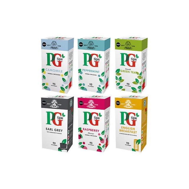 PG Tips Tea Bags Enveloped Assorted Flavours Ref 29485801 [Packed 6x25]