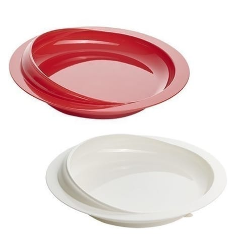 Shine Scoop Plate - Red/White