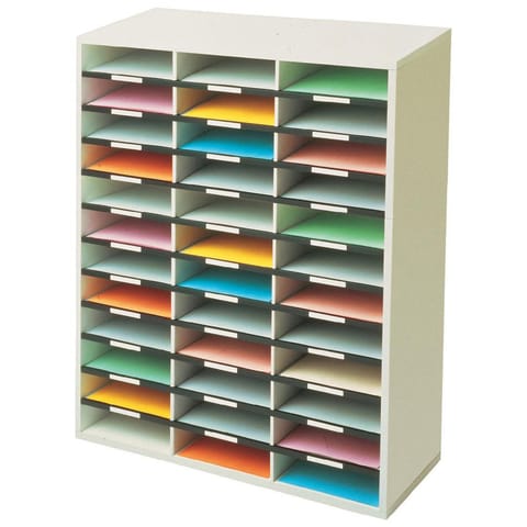 Fellowes Literature Sorter Melamine-laminated Shell 36 Compartments W737xD302xH881mm Ref 25061