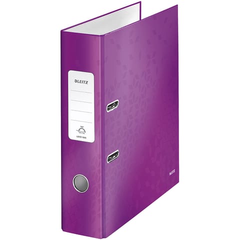 Leitz WOW Lever Arch File 80mm Spine for 600 Shts A4 Purple Ref 10050062 [Pack 10]