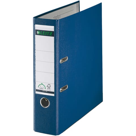Leitz FSC Lever Arch File Plastic 80mm Spine A4 Blue Ref 10101035 [Pack 10]