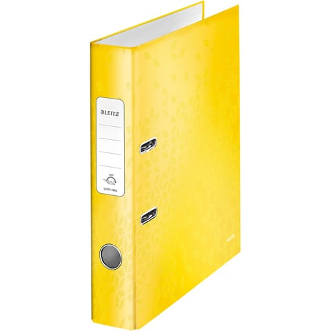 Leitz WOW Lever Arch File 80mm Spine for 600 Sheets A4 Yellow Ref 10050016 [Pack 10]
