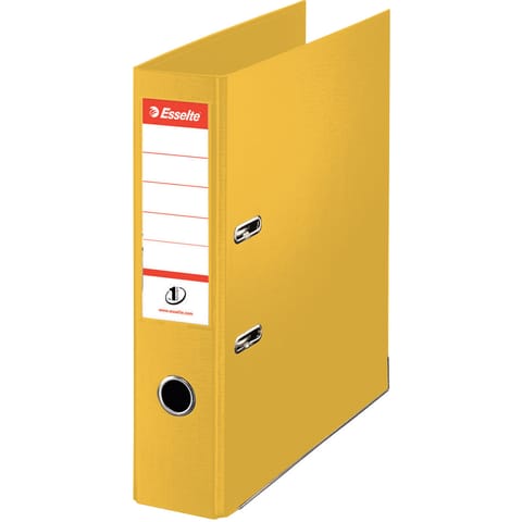 Esselte FSC No. 1 Power Mini Lever Arch File PP Slotted 50mm Spine A4 Yellow Ref 811410 [Pack 10]