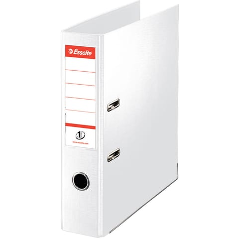 Esselte FSC No. 1 Power Lever Arch File PP Slotted 75mm Spine A4 White Ref 811300 [Pack 10]