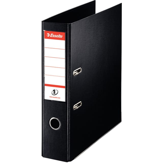 Esselte FSC No. 1 Power Mini Lever Arch File PP Slotted 50mm Spine A4 Black Ref 811470 [Pack 10]