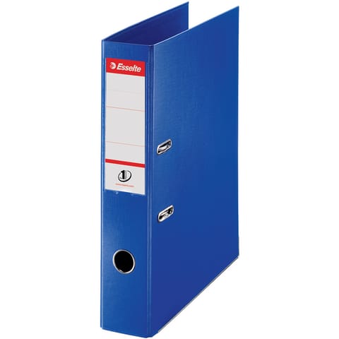 Esselte FSC No. 1 Power Lever Arch File PP Slotted 75mm Spine Foolscap Blue Ref 48085 [Pack 10]