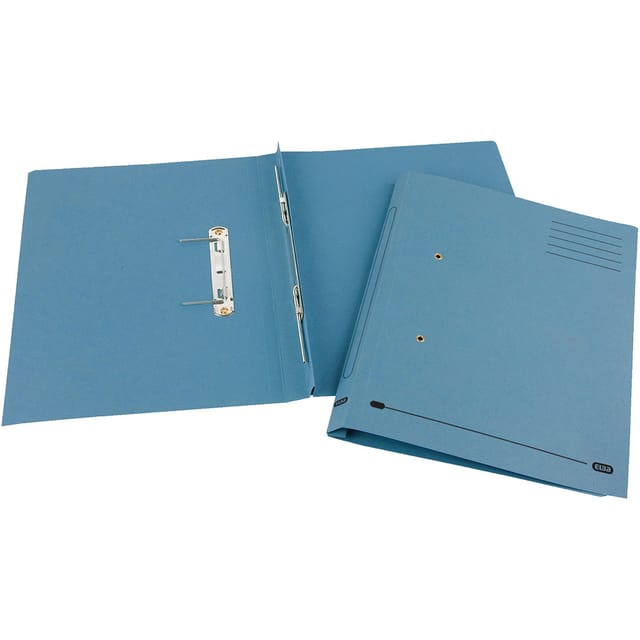 Elba Spirosort Transfer Spring File Recycled Mediumweight 285gsm Foolscap Blue Ref 100090159 [Pack 25]