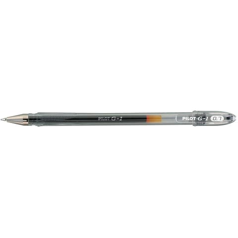Pilot G107 Gel Ink Pen Medium 0.7mm Tip 0.39mm Line Black Ref BLG10701 [Pack 12]