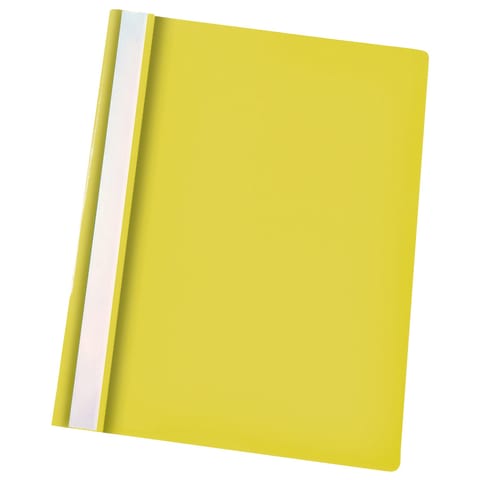 Esselte Vivida Report Flat Bar File Polypropylene Clear Front A4 Yellow Ref 28318 [Pack 25]