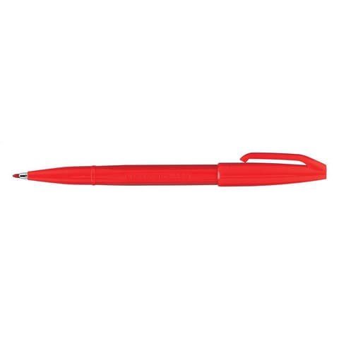 Pentel Sign Pen S520 Fibre Tipped 2.0mm Tip 1.0mm Line Red Ref S520-B [Pack 12]