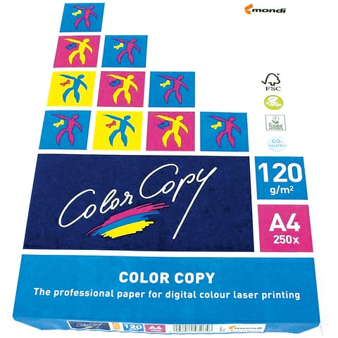 Color Copy Paper Premium Super Smooth 120gsm FSC A4 White Ref CCW0330 [250 Sheets]