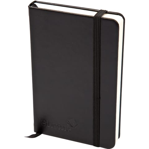 Silvine Executive Soft Feel Notebook 80gsm Ruled with Marker Ribbon 160pp A4 Black Ref 198BK