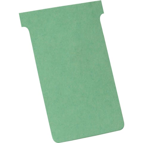 Nobo T-Cards 160gsm Tab Top 15mm W124x Bottom W112x Full H180mm Size 4 Green Ref 32938924 [Pack 100]