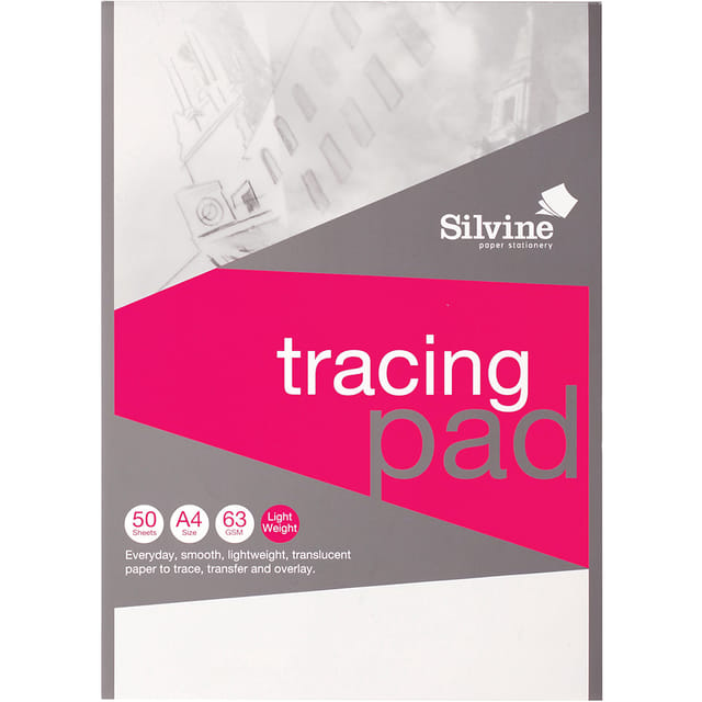 Silvine Tracing Pad Acid Free Paper 50gsm 50 Sheets A4