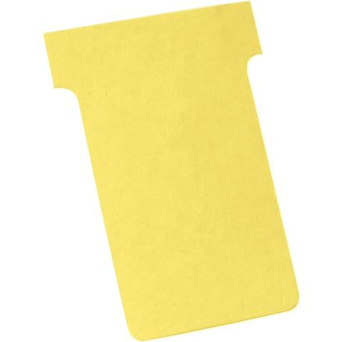 Nobo T-Cards 160gsm Tab Top 15mm W60x Bottom W48.5x Full H85mm Size 2 Yellow Ref 2002004 [Pack 100]