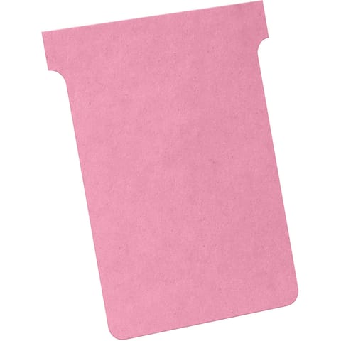 Nobo T-Cards 160gsm Tab Top 15mm W92x Bottom W80x Full H120mm Size 3 Pink Ref 2003008 [Pack 100]