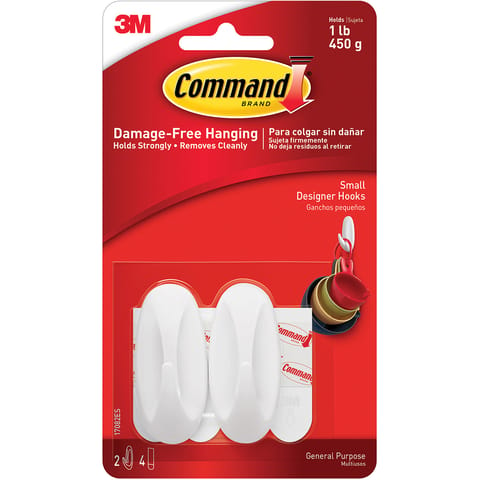 Command Oval Adhesive Hooks Small Ref 17082 [Pack 2]