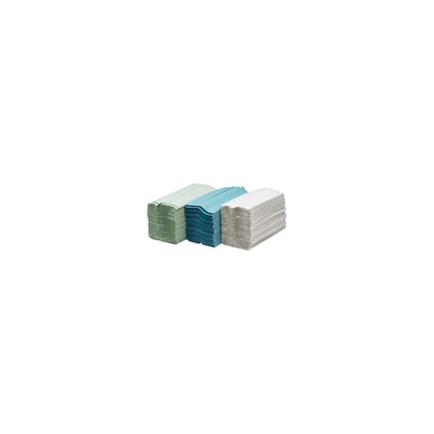 Maxima Green C-Fold Hand Towels 2 Ply White 100 Towels Per Sleeve 24 Sleeves (2400 Sheets) KMAX5052