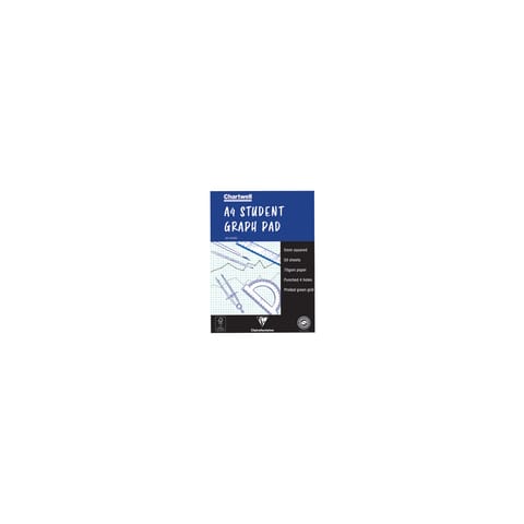 Chartwell Student A4 Graph Pad 5mm Quadrille 50 Sheets Blue Cover J6Q4B