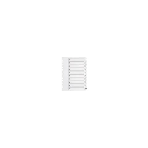 Index A4 Multi-Punched 1-10 Reinforced White Board Clear Tabbed Subject Dividers Q-Connect KF01528