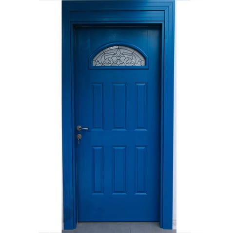 4- FiberGlass Door (N731A, Double Angle Frame, Azure Blue)