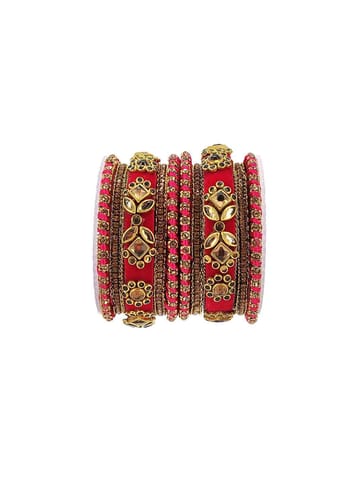 Velvet Chuda Bangles in assorted colors and Pack of 12 - CNB3413