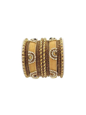 Velvet Chuda Bangles in assorted colors and Pack of 12 - CNB3420