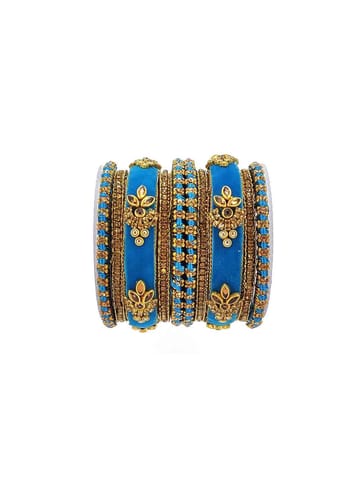 Velvet Chuda Bangles Set in assorted colors and pack of 12 - CNB3425