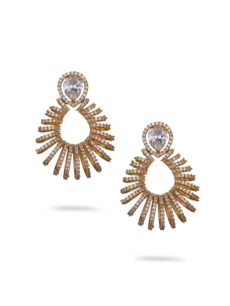Cubic Zirconia Earring in Gold Finish - CNB2746