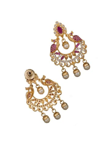 AD / CZ Peacock Earrings in Gold Finish - CNB2751