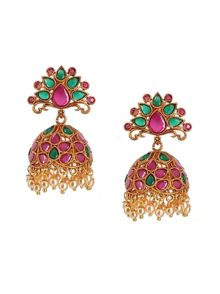 Traditional Jhumka Earring in Gold Finish - CNB2852