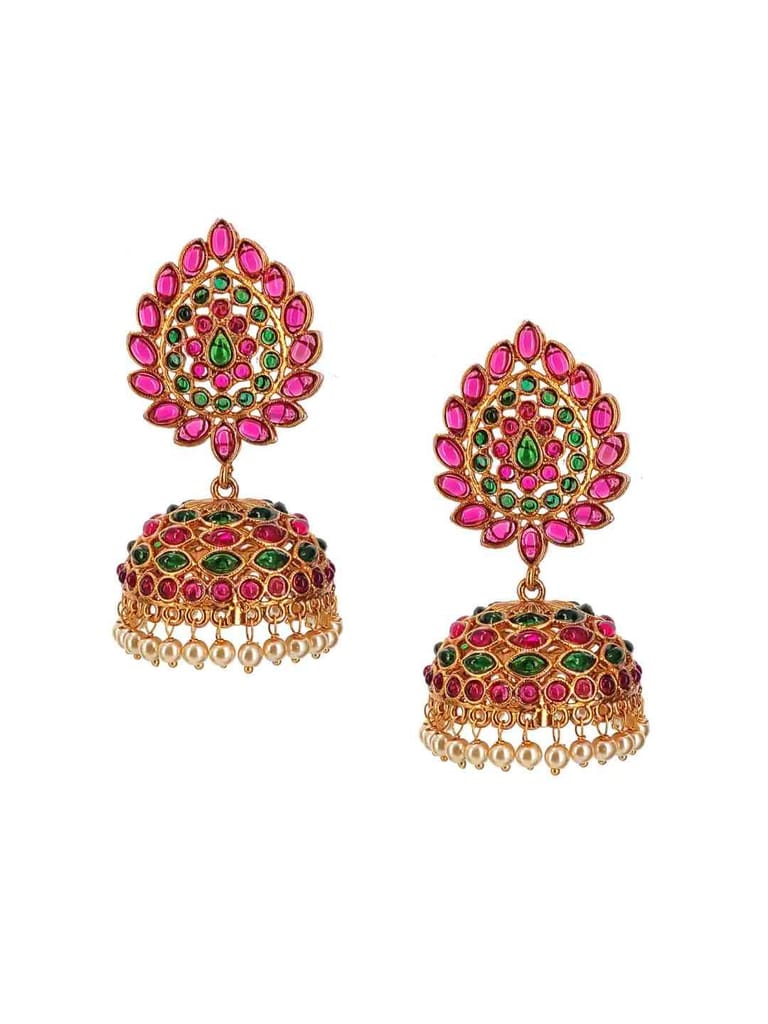 Traditional Jhumka Earring in Gold Finish - CNB2882