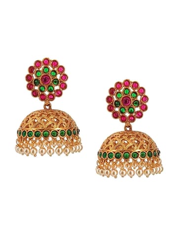 Traditional Jhumka Earring in Gold Finish - CNB2885