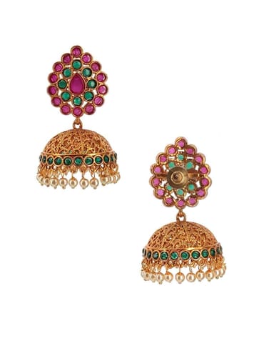 Traditional Jhumka Earring in Gold Finish - CNB2888