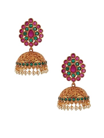 Traditional Jhumka Earring in Gold Finish - CNB2888