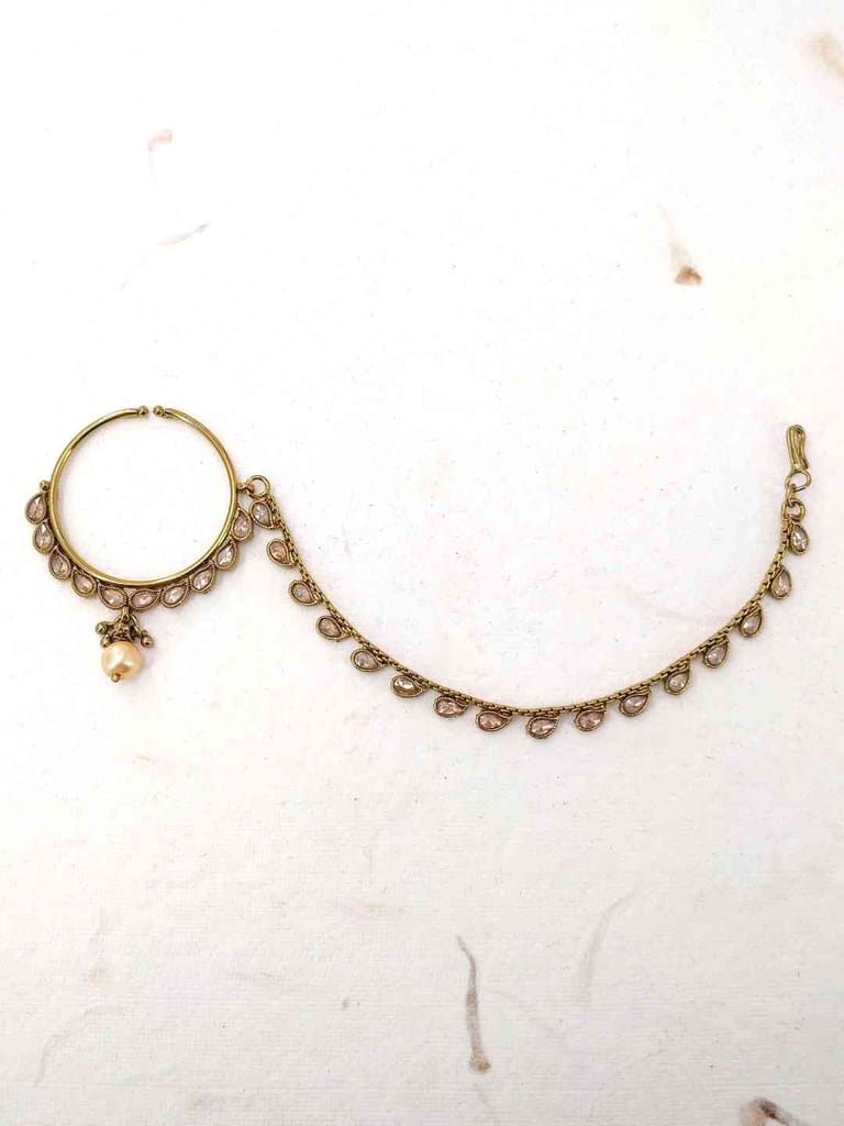 Traditional Nose Ring in Oxidized Gold Finish - CNB2271