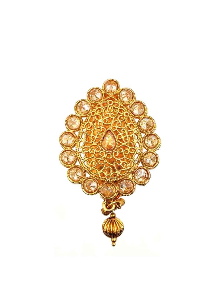 Reverse AD Antique Saree Pins in Gold Finish - CNB2298
