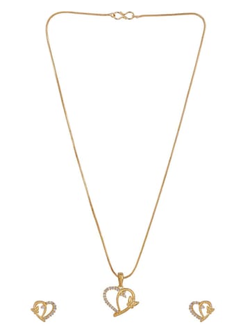 AD/CZ Pendant Set in Gold Finish - CNB2207