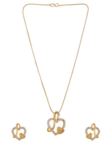 AD/CZ Pendant Set in Gold Finish - CNB2208