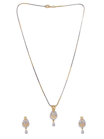 AD/CZ Pendant Set in Two Tone Finish - CNB2237