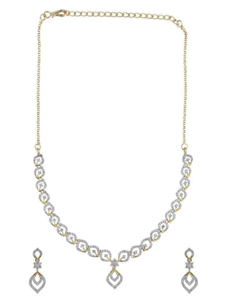 AD Necklace Set in 2 Tone Color Finish - CNB1149