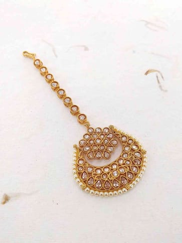 Reverse AD Maang Tikka in Oxidised Gold Finish - CNB1032