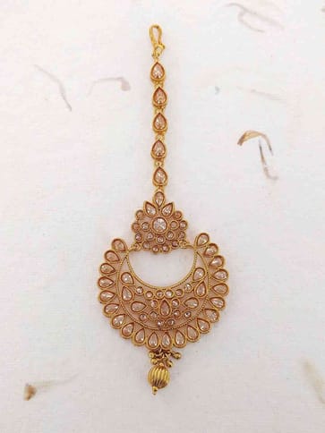 Reverse AD Maang Tikka in Oxidised Gold Finish - CNB1037