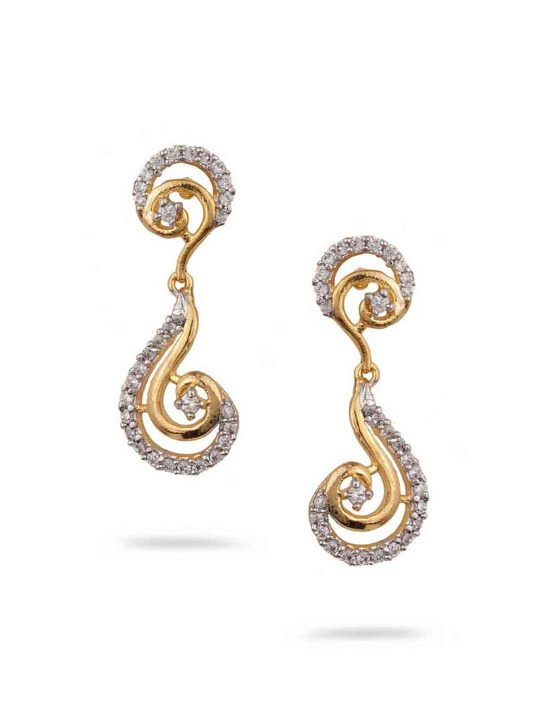 AD / CZ Earring in Two Tone Finish - CNB434