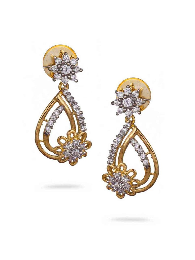 AD / CZ Earrings in Gold Finish - CNB467