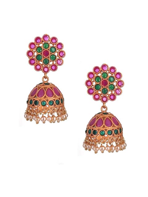 Traditional Jhumka Earring in Gold Finish - CNB2790